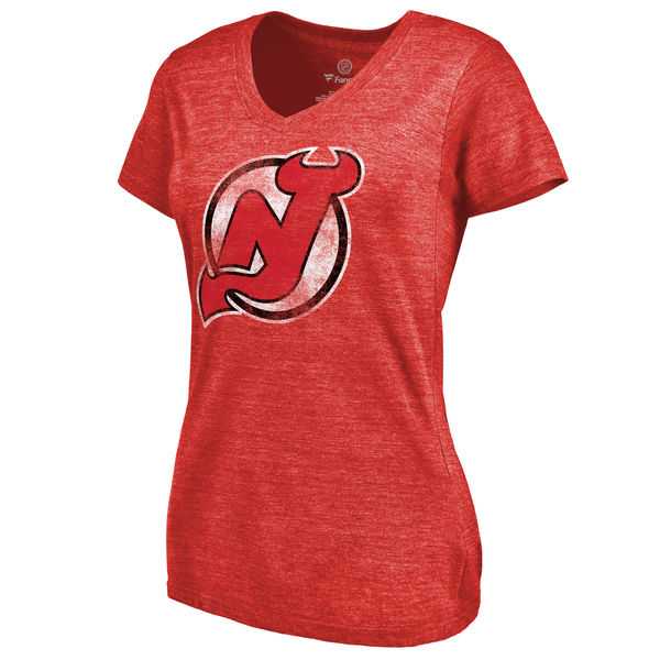 Women's New Jersey Devils Distressed Team Primary Logo V Neck Tri Blend T-Shirt Red FengYun,We sell and wholesale Women's New Jersey Devils Distressed Team Primary Logo V Neck Tri Blend T-Shirt Red FengYun on line form chian!